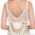 SUNDAY ROSE Women Swimwear Bikini Cover Ups Lace Crochet Beach Dress White Sleeveless White B07BWFJHFJ
